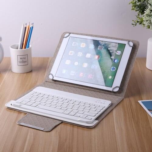Classic Texture Multi-functional Practical Wireless Keyboard for 9 10 inch Tablet PU Leather Case Cover Stand