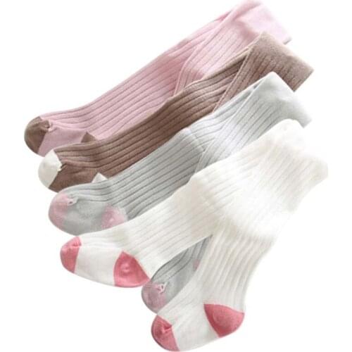 Tights Baby Warm Thick Elastic Waist Tights Baby Girls Cotton Knitted Solid Pantyhose Kids Child Girl Hosiery Baby Stockings