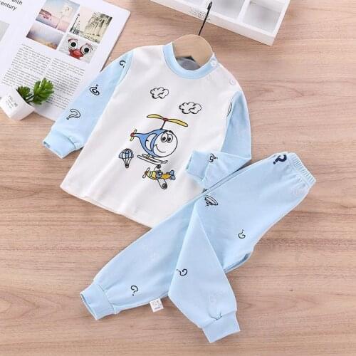 Children Clothing Set Boys Cartoon Sleepwear Kids Pajamas Baby Long Sleeve Pijama Girls Animal Homewear