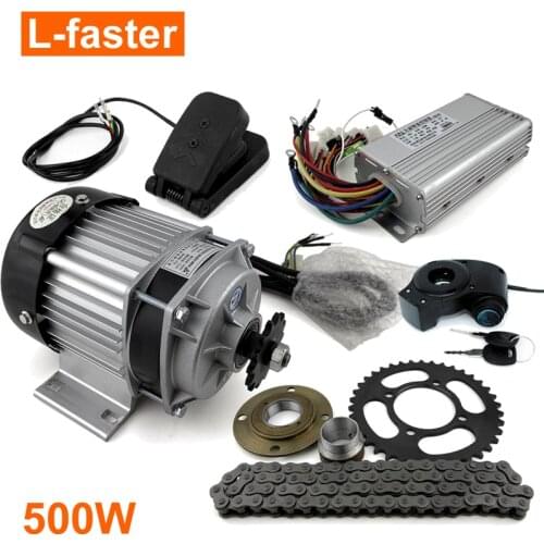 48V 500W Three Wheeler Bike Electric Motor Kit With Brushless Gear Reduction Motor And Foot Pedal Accelerator Motorcycle Chain