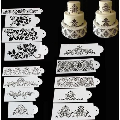 Lace Flower Cake Fondant Cookie Side Baking Stencil Wedding Decorating DIY Tools