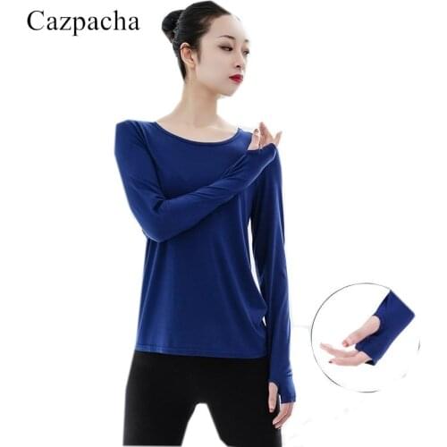 Hot Sell Modern Ballroom Dance Professional Round Collar Tops For Women Modal Dance Shirt With Thumb Hole Basic Dancewear 3XL