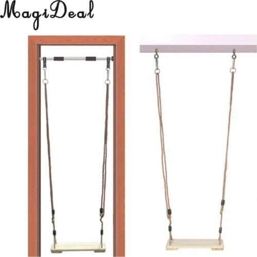 MagiDeal Kids Indoor Outdoor Wooden Flat Swing Seat for Park Garden Playground Accessory Adult Kids Swing Set Outdoor Toy