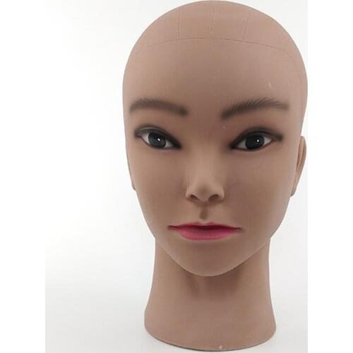 Bald Famale Mannequin Head Model Brown,Cosmetology Manikin Head Doll Head Professional
