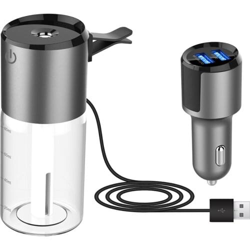 QC 3.0 Mini Office Car Air Purifier Humidifier Ionizer Air Cleaner Ionic Air Freshener Odor Eliminator Purifier Diffuser