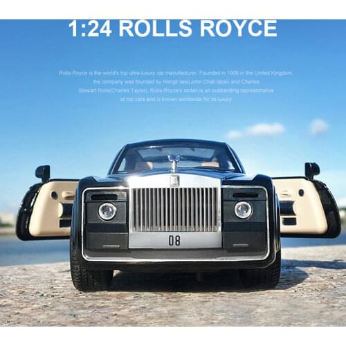 1/24 Rolls Royce Sweptail Diecast Alloy Car Model Metal Toy Car Simulation Phantom With Light 4 Doors Opened Toys For Kids Gift