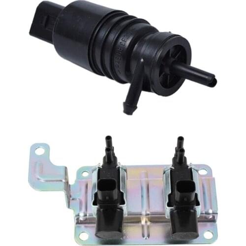 Windshield Washer Motor Pump Washer Pump with 4M5G-9J-559NB Intake Manifold Vacuum Solenoid Valve