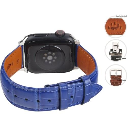 Blue Vintage Crocodile Leather WatchBands High Quality 12mm......24mm For Mens Women Suitable For Apple Watch With 38mm 42mm
