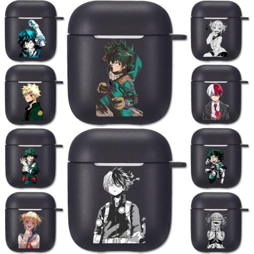 Japan Anime My Hero Academia Figures Black Silicone Case for Apple Airpods 1 2 Cases Boku No Hero Soft Airpods Earphone Cover