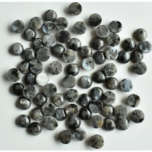 Wholesale 50pcs/lot 2020 new fashion natural black spectrolite round cab cabochon beads for jewelry Accessories making 10mm free