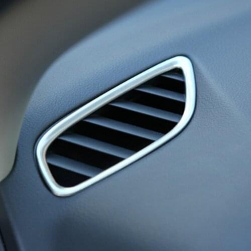 For Mitsubishi Outlander 2013 2014 Car stainless steel trim outlet box special modified dashboard decorative frame 2pcs per set