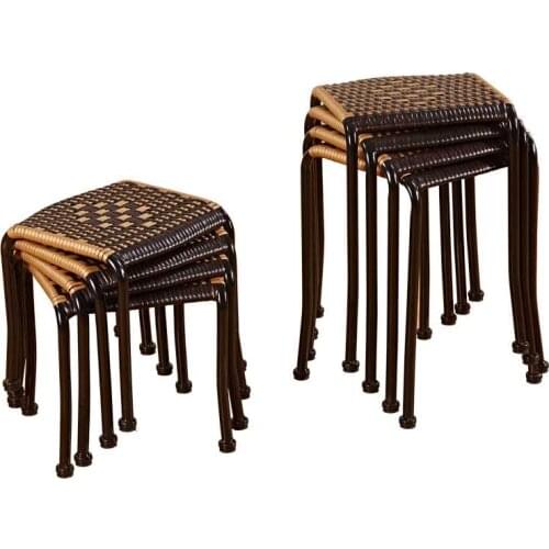 China rattan woven chair low small shoe changing stool household childrens square stools creative bench kids furniture