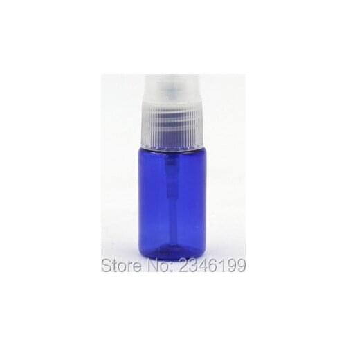 10ML Empty Blue Spray Bottle, Cosmetic Packing Bottle,Empty Small PET Plastic Atomizer Container, Blue Bottle 100pcs/Lot