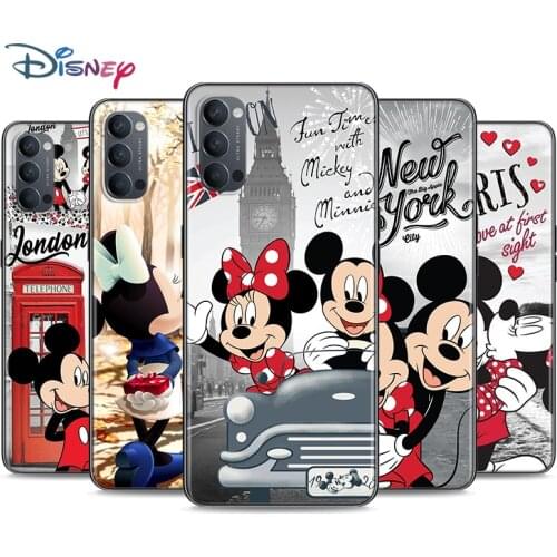 Mickey Minne Have Fun Soft Black Silicone Cover For OPPO Reno 5 Pro+ 3 4 Lite F SE Z Pro 4G 5G Phone Case Shell
