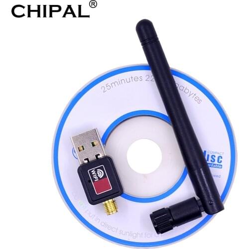 CHIPAL High Gain USB WiFi Receiver 150M Antenna Adapter Dongle Mini Wireless LAN Network Card 802.11n/g/b for Windows Win7 Win8