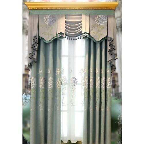 European style bedroom bay window living room luxury high grade curtain relief embroidery shade curtain curtins for livingroom