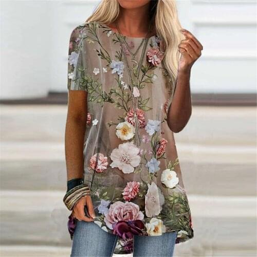 Yellow Shirts For Ladies Blusas Mujer De Moda 2021 New Clothes Fashion Womens Summer Printed Short Sleeve Shirt Long Style Tops