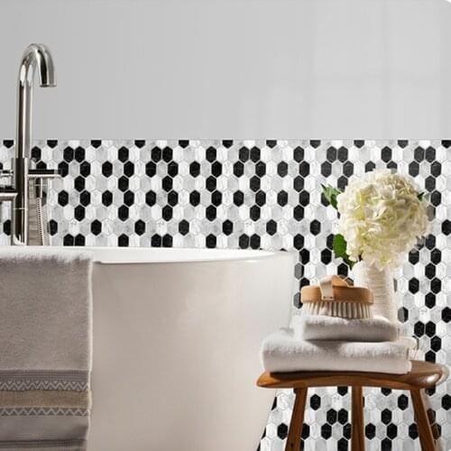 10PCS Wallpaper Ground Paster Waterproof PVC Wall Sticker DIY Self Adhesive Kitchen Bedroom Decoration
