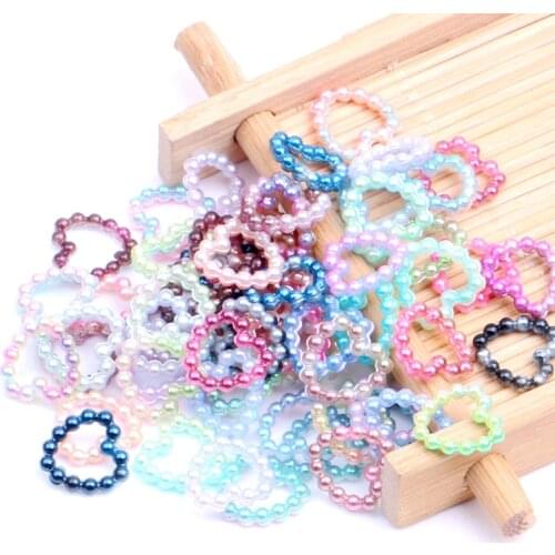 120PCs Heart Pearl Flat Back Rhinestones for Nail Decor Rhinestone Appliques Clothing Decoration Clothing Accessories