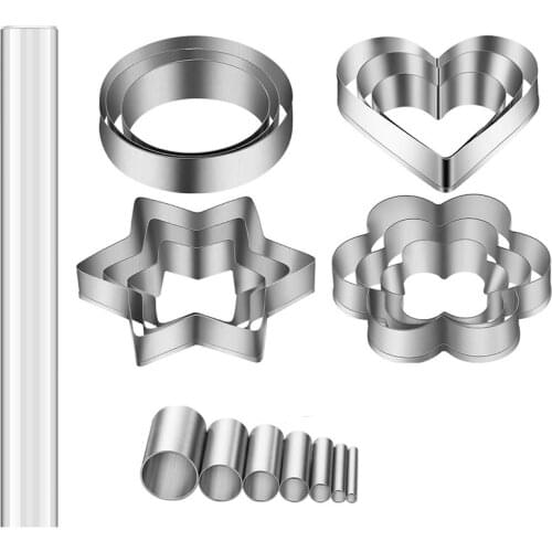 20 Pieces Polymer Clay Cutter Tool Set Includes Clay Cutter Round Circle Shape Cutter, Clear Clay Roller for Clay Craft