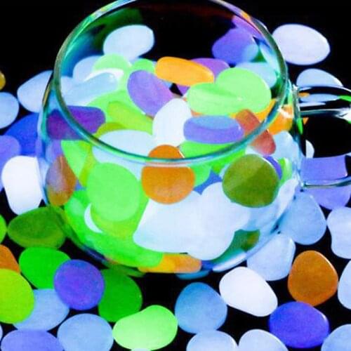 200pcs Garden Pebbles Glow Stones Rocks Glow in the Dark Wedding Decorative For Pebbles Outdoor Fish Tank Decor Luminous Stones