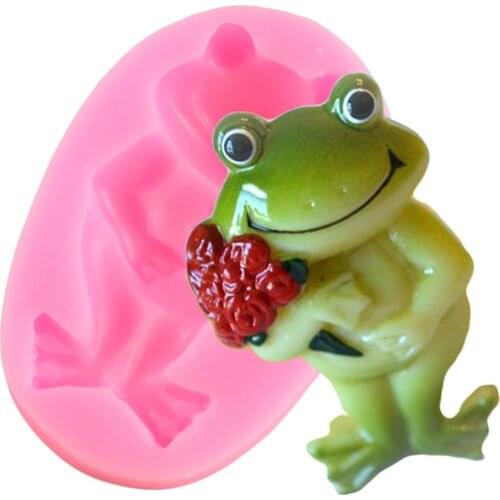 3D Cartoon Frog Silicone Molds DIY Baby Party Chocolate Cupcake Topper Cake Decorating Tools Fondant Candy Polymer Clay Moulds