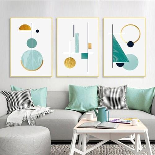 Abstract Block Color Wall Art Geometric Marbling Gold Style Texture Poster Canvas Prints Modern Painting Living Room Decoration
