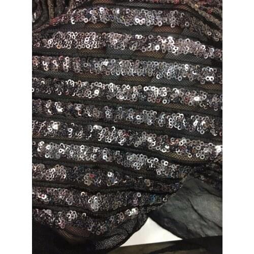 Sequins net tulle mesh nice looking embroidered french lace with sequins ZH-112823 for show