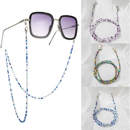 Bohemian Colored Mask Strap Beaded Glasses Chains Women Face Mask Lanyard Anti Slip Womens Neck Chain For Eyeglass Sunglasses