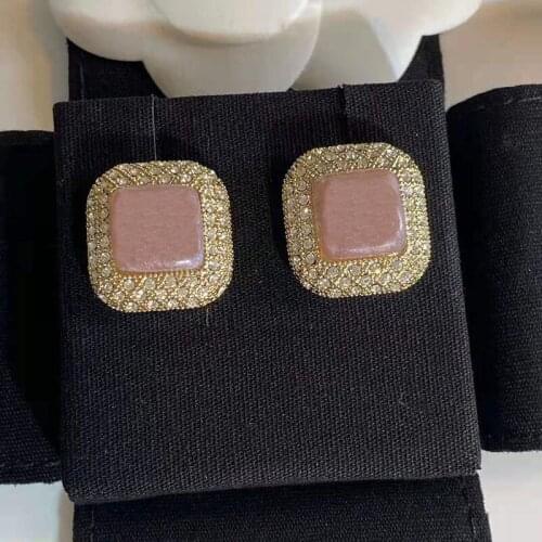 Brand Fashion Jewelry Pink Gold Color Earrings Design Wedding Party Earrings