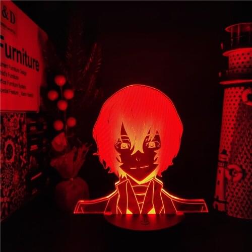 Bungo Stray Dogs LED Lamp Dazai 3D Night Light Anime Lights Lampara De Noche Dormitorio Led Decoration Xmas Lampe Bedroom Decor