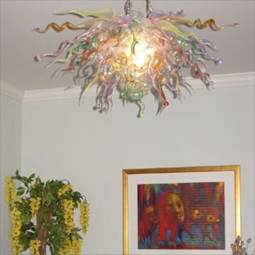 Chihuly Style Glass Pendant Lamps New Arrival Warranty Colorful Hotel Big French Vintage Blown Murano Glass Ceiling Lights