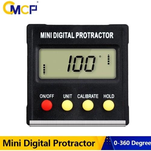 CMCP Mini Digital Protractor Inclinometer 0-360 Degree Electronic Level Box Magnetic Base Measuring Tools
