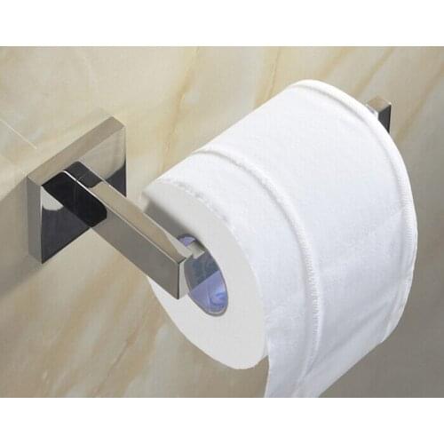Toilet paper holder & dispenser stainless steel roll hanger wall mount without lib chrome finish SM012