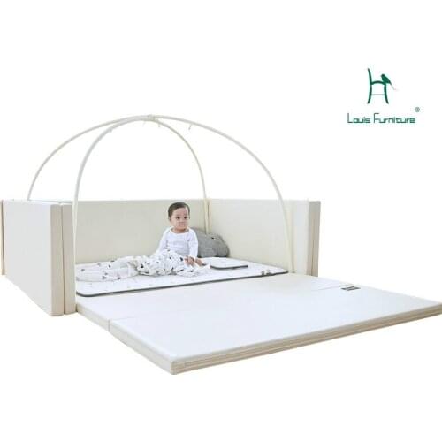 Louis Fashion Children Beds Safety Barrier Crawl Pad Game Fence Baby Climbing Mat