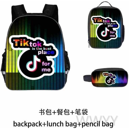 Children School Bags for Kids Bagpack Teenager Girls Book Bags TIK TOK Girls Primary School Bag Set