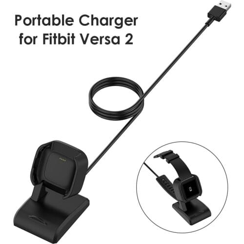 USB Fast Charger Dock Stand Cable Charging Cradle Elegant Watch Comfortable Element for Fitbit Versa 2 Smart Watch
