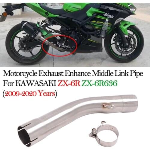 For KAWASAKI Ninja ZX6R ZX-6R 636 ZX 6R 2009 - 2020 Motorcycle Exhaust Mid Link Pipe Catalyst Delete Eliminator Escape Enhanced