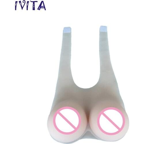 IVITA 4600g White Fake Boobs Realistic Silicone Breast Forms For Crossdresser Transgender Enhancer Mastectomy