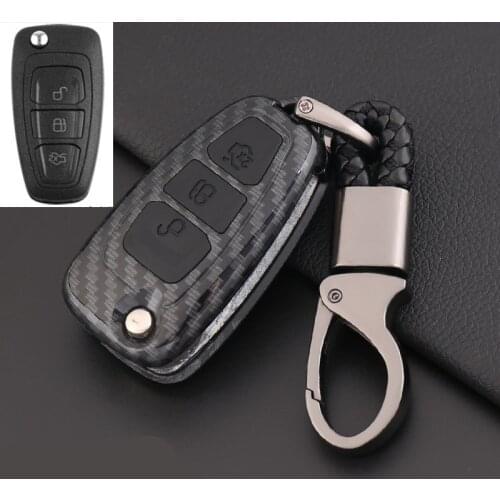 Carbon ABS Car Key Cover key Case for Ford Ranger C-Max S-Max Focus Galaxy Mondeo Transit Tourneo Custom Flip key