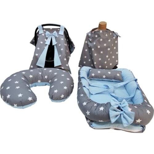 Baby Socket Set Baby Bed Seat pad Breastfeeding Apron Mother Child Travel Bed Portable Nest Newborn Crib Team