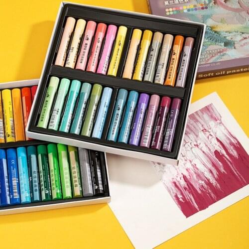 Kuelox Art Soft Oil Pastel/Crayon Macaron/Morandi/Artist Grade 12/24/36/48 Color for Artist/Student Graffiti Oil Pastel Painting