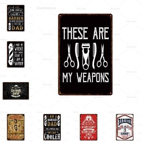 Barber Tin Sign Plaque Metal Vintage Metal Sign Retro Barber Shop Signs Tin Poster Metal Wall Art Barber Decor Wall Decoration