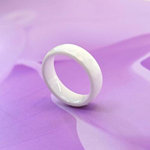 Fashion Female White Ceramic Rings Round Circle Band Ceramic Rings Finger Jewelry For Men Women
