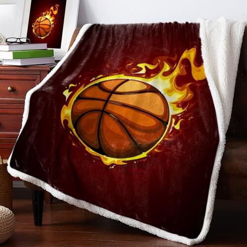 Basketball Flame Athletics Throw Blanket Soft Fleece Blankets Winter Blanket Portable Picnic Blankets Bedclothes