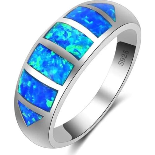 Big Promotion Opal Rings For Women Girls Luxury 925 Sterling Silver High Quality Wedding Rings Wholesale