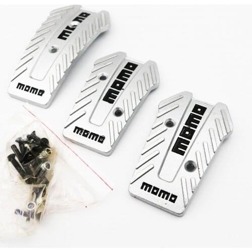 YSY 3pcs Hot Car MOMO Racing Pedals Universal Aluminum Manual Brake Pedal Foot Pedal Non Slip