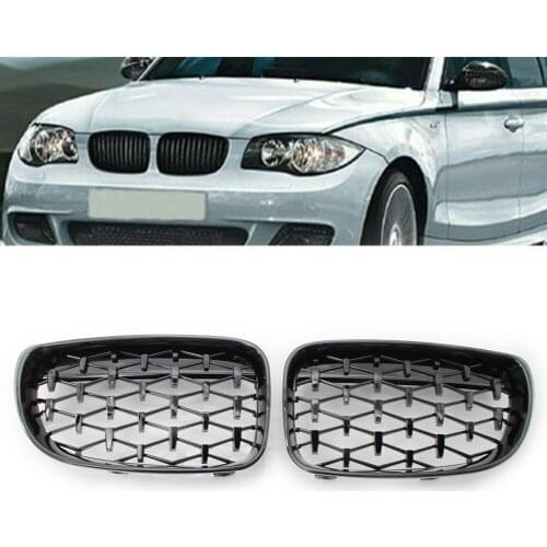ABS Car Front Racing Grill Kidney Mesh Grille Glossy Black For BMW E81 E82 E87 E88 1 Series 118i 120i 130 i 2008 2009 2010 2011