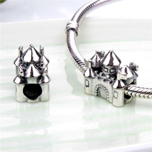 Popular Beads European Charms Castle Beads Fit Orignal Bracelets & Bangles DIY Jewelry Fairy Tale Silver Color Beads Whsle Price