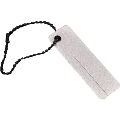 Portable Diamond Sharpener Clip Key Chain Fine Grit Fish Hook Groove Whetstone Accessories Kit Tenting Wild Outdoor #W5